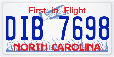 NC license plate DIB7698