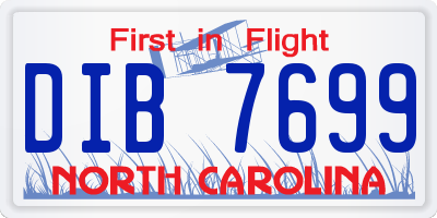 NC license plate DIB7699
