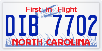 NC license plate DIB7702