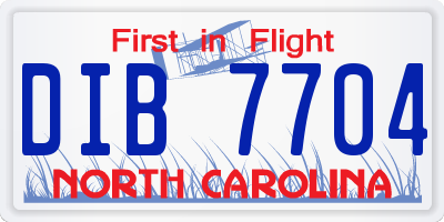 NC license plate DIB7704
