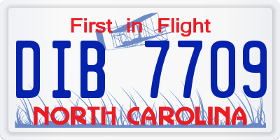 NC license plate DIB7709