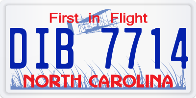 NC license plate DIB7714