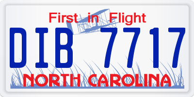 NC license plate DIB7717