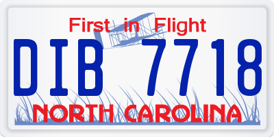 NC license plate DIB7718