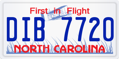 NC license plate DIB7720