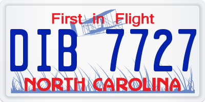 NC license plate DIB7727