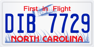 NC license plate DIB7729