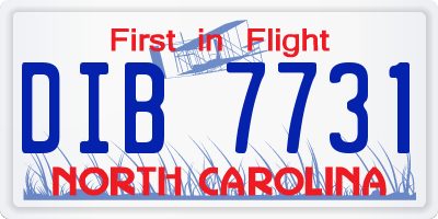 NC license plate DIB7731