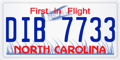 NC license plate DIB7733