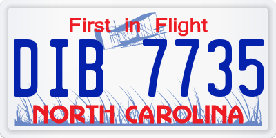 NC license plate DIB7735