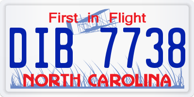 NC license plate DIB7738