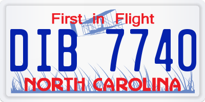 NC license plate DIB7740