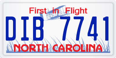 NC license plate DIB7741