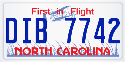 NC license plate DIB7742