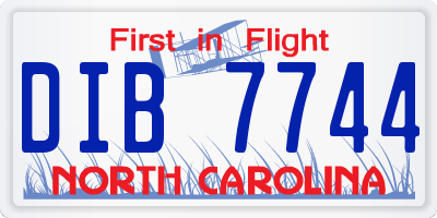 NC license plate DIB7744