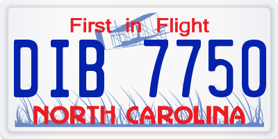 NC license plate DIB7750