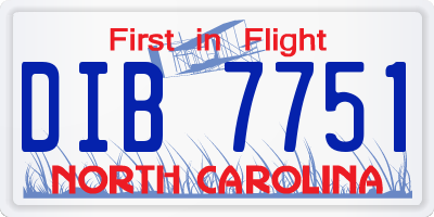 NC license plate DIB7751