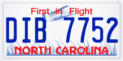 NC license plate DIB7752