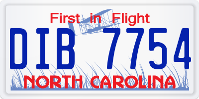NC license plate DIB7754