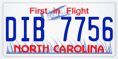 NC license plate DIB7756