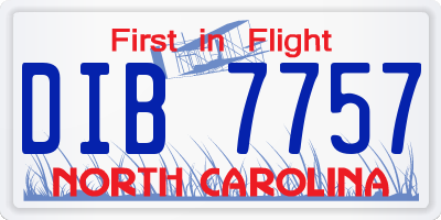NC license plate DIB7757