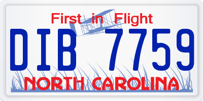 NC license plate DIB7759