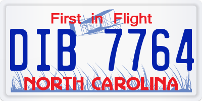 NC license plate DIB7764