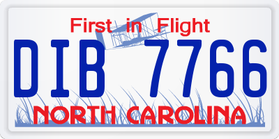 NC license plate DIB7766
