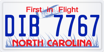 NC license plate DIB7767