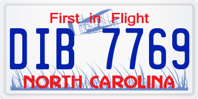 NC license plate DIB7769