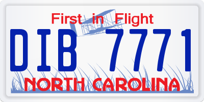 NC license plate DIB7771