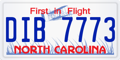 NC license plate DIB7773