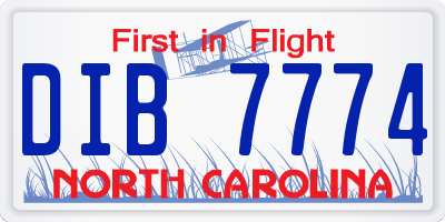 NC license plate DIB7774