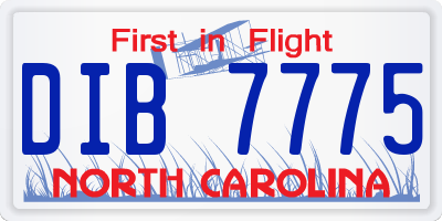NC license plate DIB7775