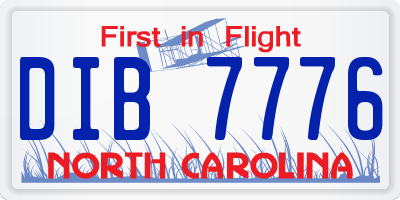 NC license plate DIB7776