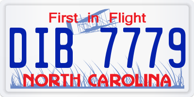 NC license plate DIB7779
