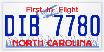 NC license plate DIB7780