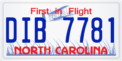 NC license plate DIB7781
