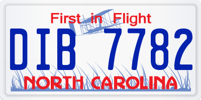 NC license plate DIB7782