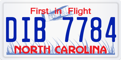 NC license plate DIB7784