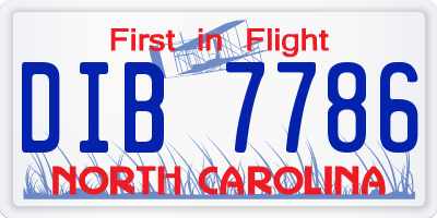NC license plate DIB7786