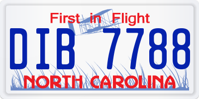 NC license plate DIB7788
