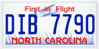 NC license plate DIB7790
