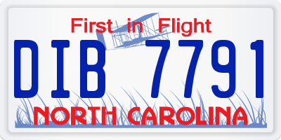 NC license plate DIB7791