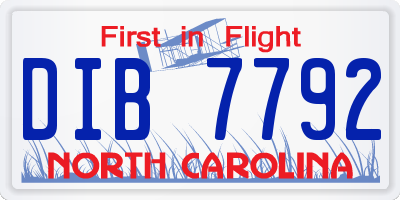 NC license plate DIB7792