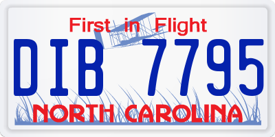 NC license plate DIB7795
