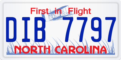 NC license plate DIB7797