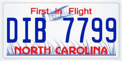 NC license plate DIB7799