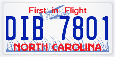 NC license plate DIB7801