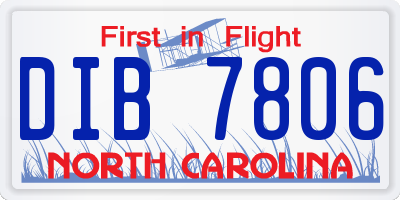 NC license plate DIB7806